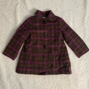 Circo 3T plaid button down wool blend toddler coat